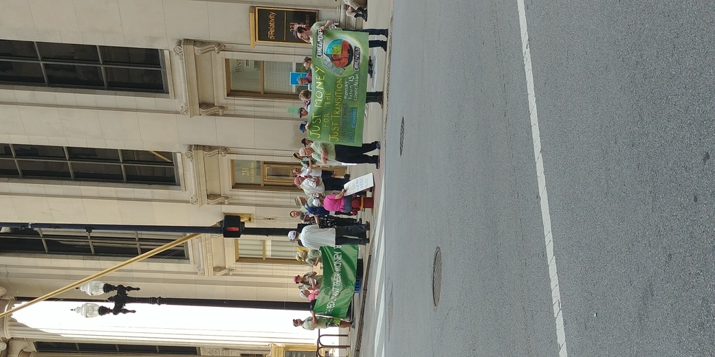 Rally in front of Federal Reserve Bank of Chicago